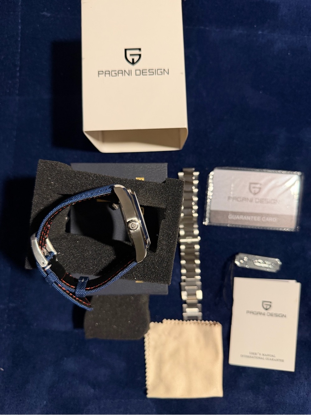Pagani Design Men's Watch with Blue Strap and Silver Case - Picture 2 of 7